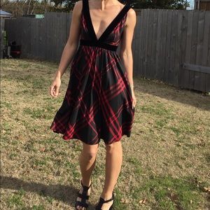 Vivienne Tam plaid plunge midi dress size 0